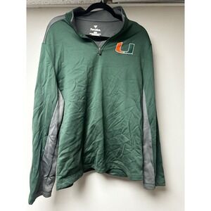 Miami Hurricanes Men's Large 3/4‎ Zip Pullover